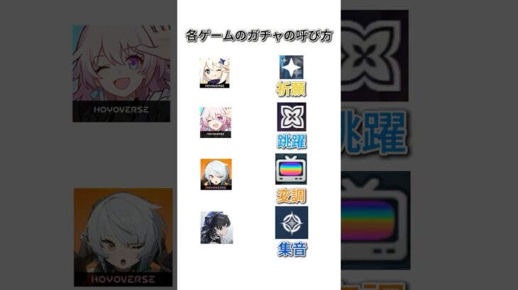 各ゲームのガチャの呼び方【原神、スターレイル、ゼンゼロ、鳴潮】#shorts #ガチャ