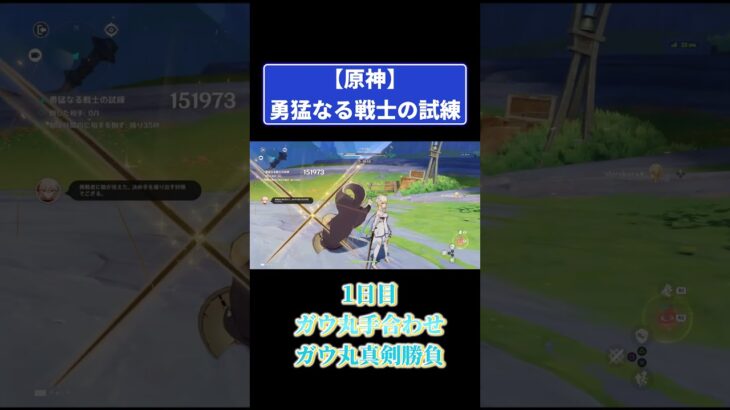 原神【勇猛なる戦士の試練】１日目！ガウ丸手合わせ&ガウ丸真剣勝負 #原神 #genshinimpact #攻略
