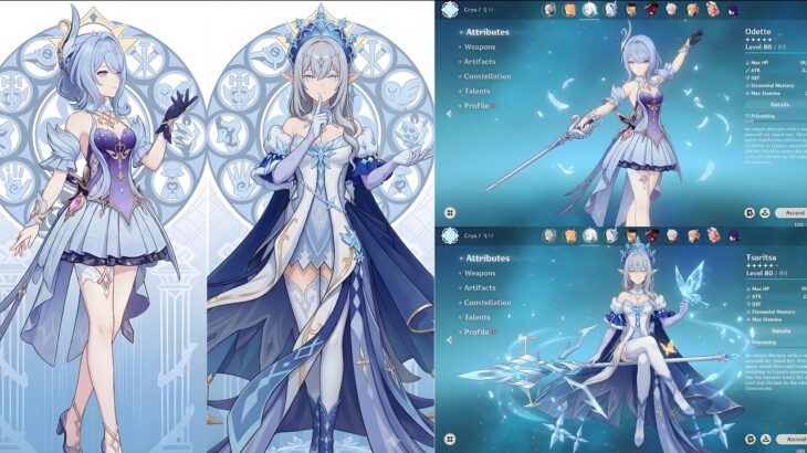NEW CHARACTER ODETTE & TSRAITSA GAMEPLAY ABILITIES UPDATE! | GENSHIN IMPACT