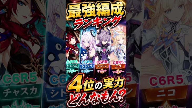 【原神】最強編成 ランキング第4位の実力は？  #原神 #genshin #チャスカ #ニコ #ドゥリン #シトラリ #幽境 #凛狼 #タルパ #守護者 #最強 #完凸