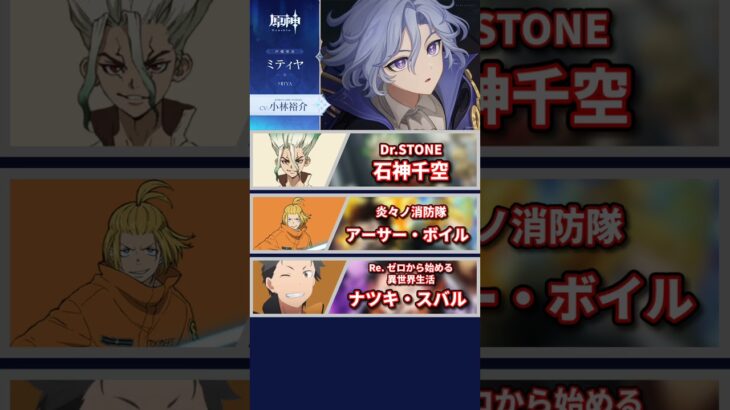 【原神】ミティア(cv.小林裕介)さんが演じたキャラ4選 #原神 #genshinimpact #genshin