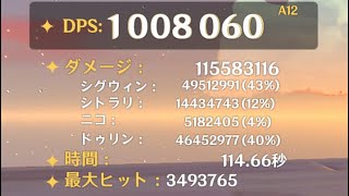 [原神]世界最強シグウィン、遂に世界初(？)のDPS100万↑へ[魔導蒸発シグウィン40%]