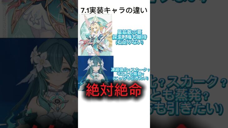 7.1の実装キャラの違い（周年）【原神】#原神 #ヴォジャニーツァ #ヴェスナ