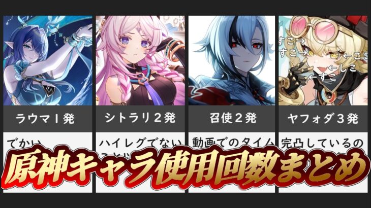 【原神】個人的な現環境最強叡智キャラを一気見