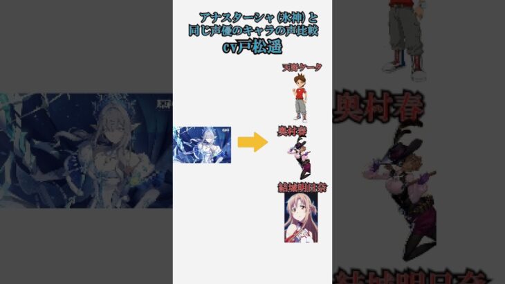 ついに来る氷神アナスターシャと同じ声優のキャラの声比較＃原神＃原神