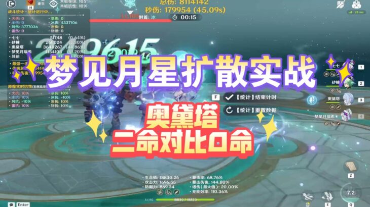 《原神攻略》梦见月星扩散奥黛塔二命对比0命提升有多大？