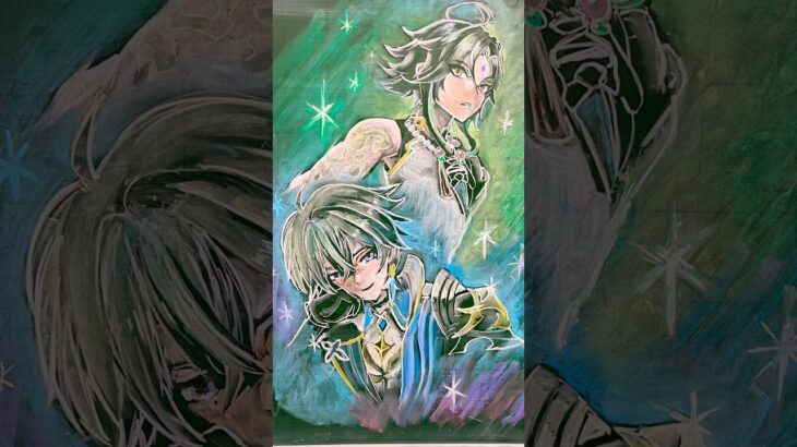 黒板アートリクエスト原神キャラ　#chalkart #黒板アート #原神 #リクエスト #genshinimpact