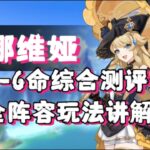 【原神】 大数字主C！岩系一姐？0 6命娜维娅全面测评，全阵容玩法教学及实战解析（持续更新中），武器圣遗物推荐。   娜维娅测评（先看这个！）