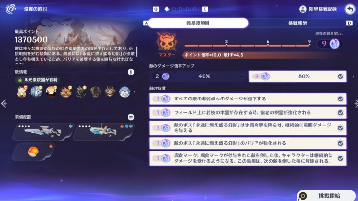 【原神】焔翼の追討の攻略【絶境挑戦】