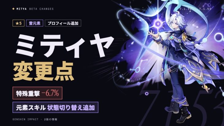 【原神】ミティヤ 特殊重撃の倍率ダウン｜ ローテ・凸・編成の計算
